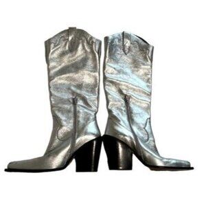 L'INTERVALLE Cowgirl Boots in Silver